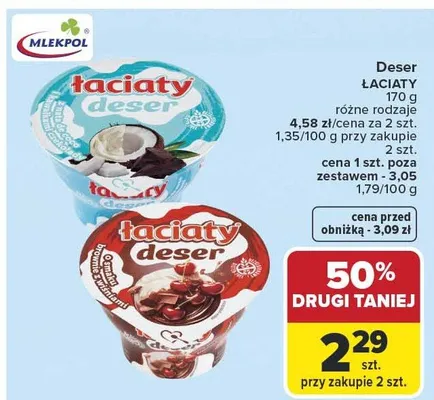 Deser Łaciaty Mlekpol promocja w Carrefour Market