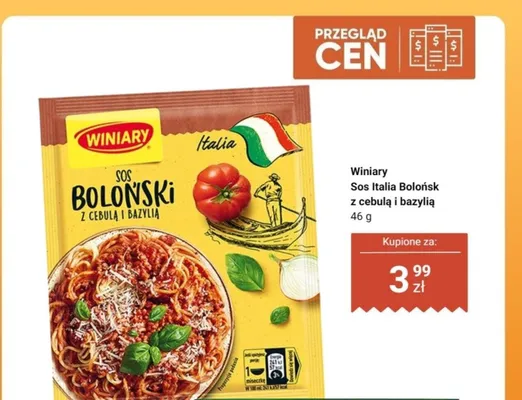 Sos Italia Boloński z cebulą i bazylią promocja w Dino