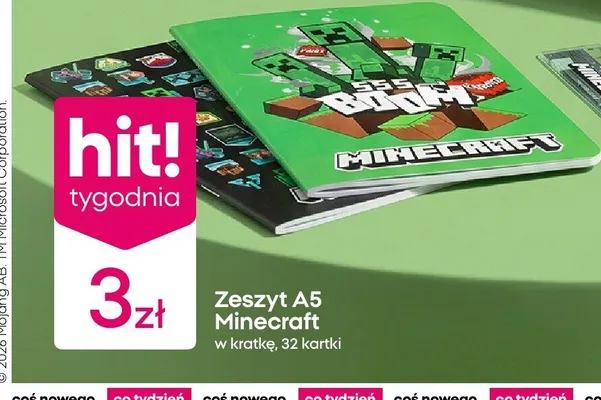Zeszyt A5 Minecraft w kratkę promocja w Pepco