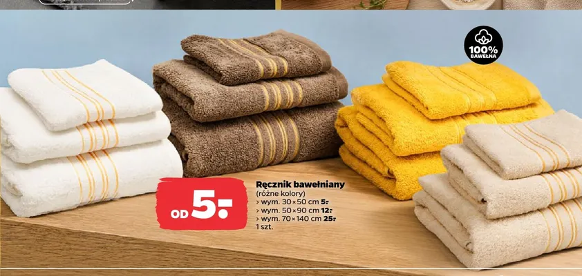 Ręcznik bawełniany 70x140 cm promocja w Netto