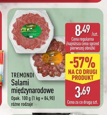 Salami międzynarodowe Tremondi promocja w Aldi