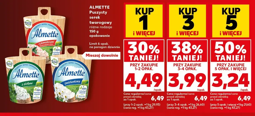 Puszysty serek twarogowy z pomidorami Almette promocja w Kaufland