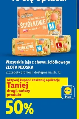 Jaja z chowu ściółkowego Złota Nioska promocja w Lidl