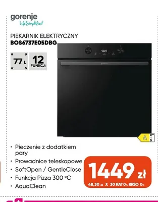 Piekarnik elektryczny BOS6737E05DBG Gorenje promocja w Max Elektro