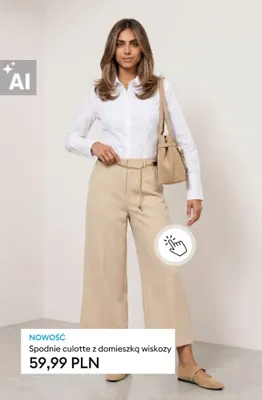 Spodnie culotte z domieszką wiskozy promocja w Sinsay