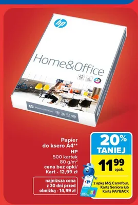 Papier do ksero HP A4 promocja w Carrefour