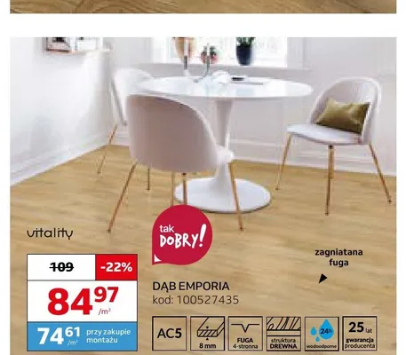 Panele podłogowe Vitality Dąb Emporia AC5 8 mm promocja w Komfort