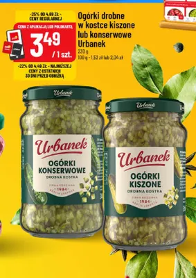 Ogórki drobne w kostce konserwowe Urbanek promocja w POLOmarket