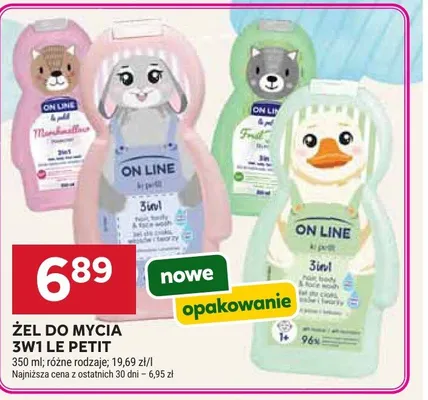 Żel do mycia 3w1 Le Petit On Line promocja w Stokrotka