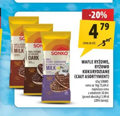 Wafle ryżowe ryżowo-kukurydziane Sonko promocja w Arhelan