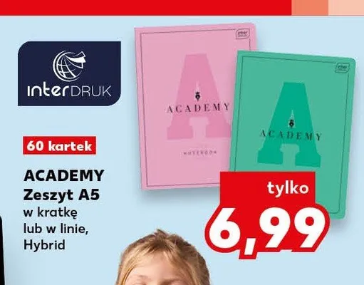 Zeszyt A5 w linie Interdruk Academy 60 kartek promocja w Kaufland