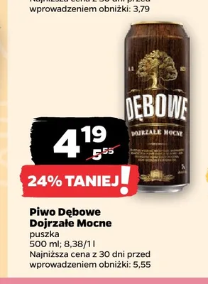 Piwo Dębowe Dojrzałe Mocne promocja w Netto