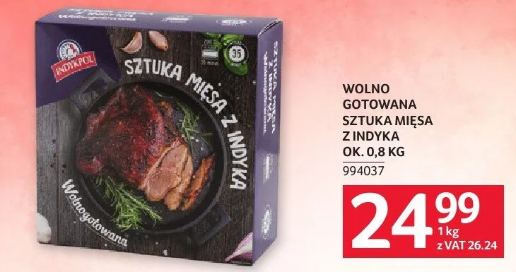 Wolno gotowana sztuka mięsa z indyka ok. 0.8 kg promocja w Selgros