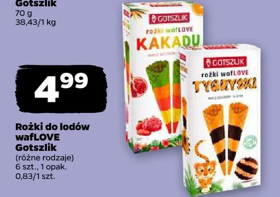 Rożki do lodów wafLOVE Kakadu Gotszlik promocja w Netto
