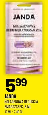 Maseczka Janda kolagenowa redukcja zmarszczek promocja w Drogerie Natura