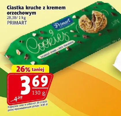 Ciastka kruche z kremem orzechowym Primart promocja w Prim Market