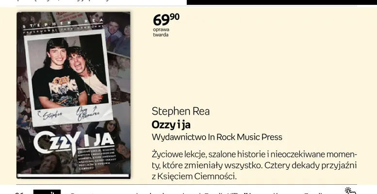 Książka Ozzy i ja Stephen Rea promocja w Empik