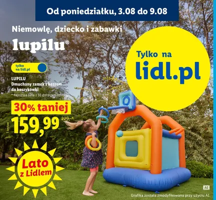Dmuchany zamek z koszem do koszykówki Lupilu promocja w Lidl