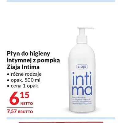 Płyn do higieny intymnej z pompką Ziaja Intima promocja w Makro