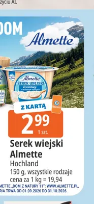 Serek wiejski Almette Hochland promocja w Leclerc
