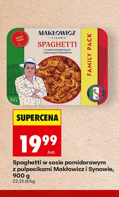 Spaghetti w sosie pomidorowym z pulpecikami Makłowicz i Synowie promocja w Biedronka
