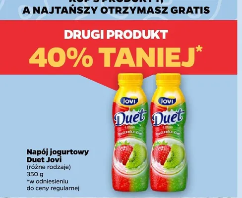 Napój jogurtowy Duet Jovi truskawka-kiwi promocja w Netto