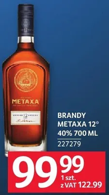 Brandy Metaxa 12* 40% 700 ML promocja w Selgros