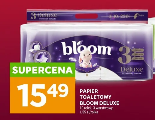Papier toaletowy Bloom Deluxe 3-warstwowy promocja w Stokrotka