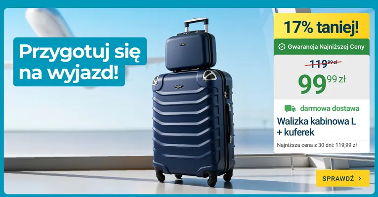 Walizka kabinowa L + kuferek promocja w ERLI