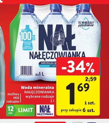 Woda mineralna Nałęczowianka promocja w Intermarche