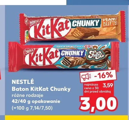 Baton KitKat Chunky Peanut Butter promocja w Kaufland