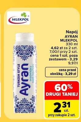 Napój Ayran Mlekpol promocja w Carrefour