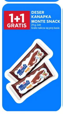 Deser kanapka Monte Snack promocja w Stokrotka