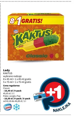 Lody Kaktus Pop promocja w Intermarche