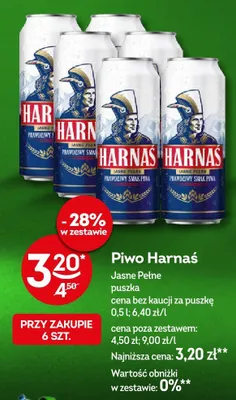 Piwo Harnaś Jasne Pełne promocja w Żabka