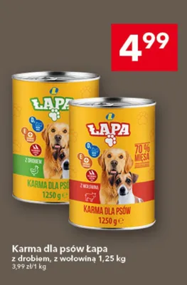 Karma dla psów z drobiem, z wołowiną promocja w LEWIATAN