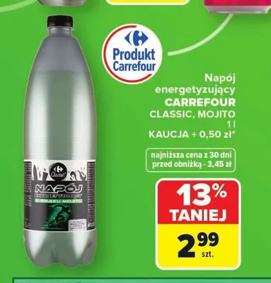 Napój energetyzujący CARREFOUR CLASSIC MOJITO promocja w Carrefour Market