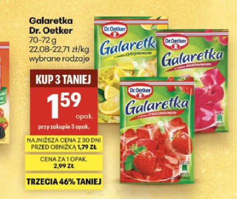 Galaretka o smaku cytrynowym Dr.Oetker promocja w Delikatesy Centrum