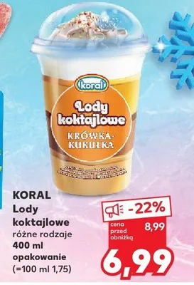 Lody koktajlowe różne rodzaje promocja w Kaufland