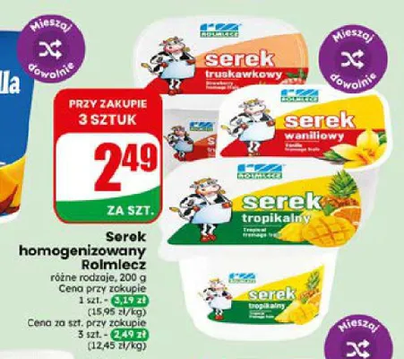 Serek homogenizowany Rolmlecz waniliowy promocja w Dino