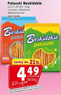 Paluszki Beskidzkie delikatesowe Aksam promocja w Prim Market