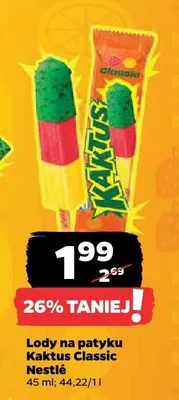 Lody na patyku Kaktus Classic Nestlé promocja w Netto