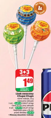 Lizak owocowy promocja w Dino