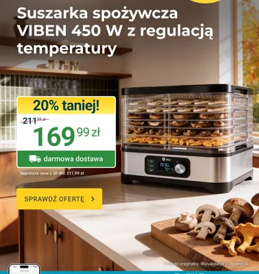 Suszarka spożywcza Viben z regulacją temperatury promocja w ERLI