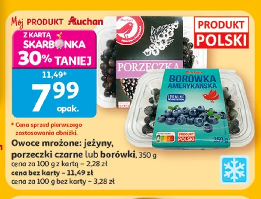 Owoce mrożone porzeczki czarne Auchan promocja w Auchan