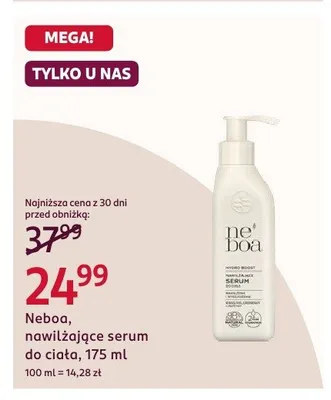 Nawilżające serum do ciała Neboa promocja w Rossmann