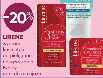 Kosmetyki LIRENE do pielęgnacji i oczyszczania twarzy oraz do makijażu promocja w Makro