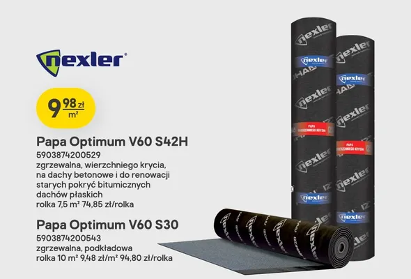 Papa Optimum V60 S30 zgrzewalna podkładowa Nexler promocja w Castorama