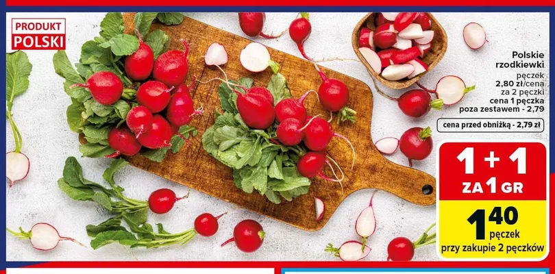 Polskie rzodkiewki promocja w Carrefour Market