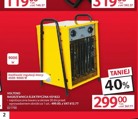 Nagrzewnica elektryczna VO1822 Volteno promocja w Selgros